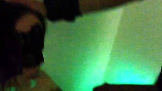 Rough BDSM Deepthroat with a Busty Amateur Teen in Green Lig
