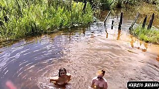Cooling Off And Fucking With Hot Girls In The Creek