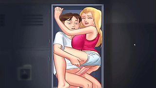 Hot Chinese babe from Summertime Saga goes all out in this animated game show