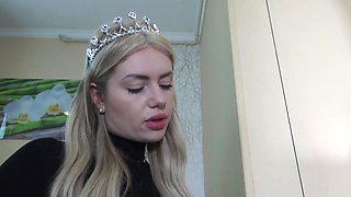 French Princess Home Office Foot Slave!