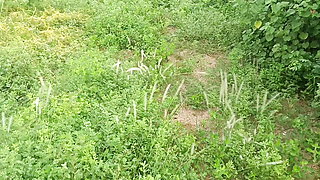 Peeing in a  Field