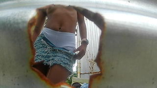 Mature Latina Outdoor Cabin