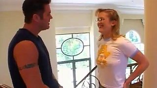 Teen slut with glasses fucked hard