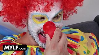 Mylf - Beautiful Milf Pissed Off By Clown She Hired For Being Late  Rides His Cock