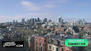 Perv step-father disciplines his bratty daughter-in-law with a suck off