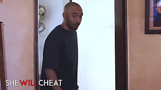 Avery Black cheats on her unfaithful hubby with their roommate in a wild doggy-style fuckfest
