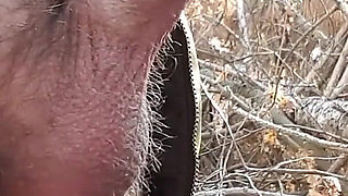18 Old Year Brunette Gives a Blowjob and Swallows Cum in Park