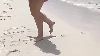 Wife Sharing on Nudist Beach While Hubby Records, Teenage Slut Gets Fucked by a Random Guy on a Nudist Beach