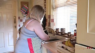 AuntJudysXXX - Your Busty BBW Wife Megan Sucks Your Cock in the Kitchen POV