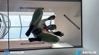 Natallien's Latex Suit Creamy Dildo Fuck - BDSM Creampie & Orgasm