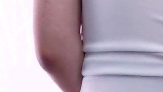 Busty Girlfriend Role-playing in Black Stockings