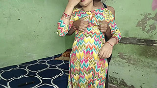 Newly Married Girlfriend in Her Bedroom for the First Time After Marriage