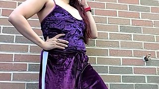 Morning Smoke in My Purple Velour Outfit