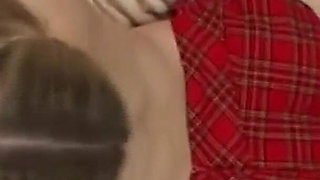 Cute Blonde Teen in Pigtails Sucking Dick and Deep Throating