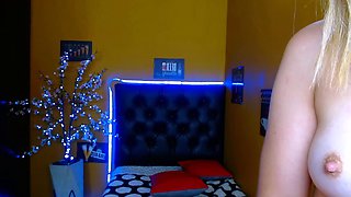 Amateur blonde teen sucks cock in POV in bathroom