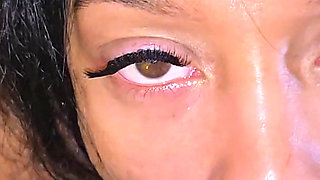 Ebony Gets Her Throat Fucked and Facial
