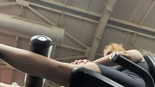 Workout with masturbate in public