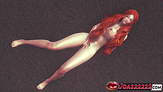 Ariella Redhead Solo Masturbation - Big Tits Anime Girl Fingering Pussy, Moaning Loudly And Reaching Intense Orgasm