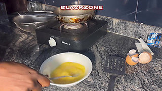 She's Cooking in the Kitchen, I Came Crease Her Body While She Eats