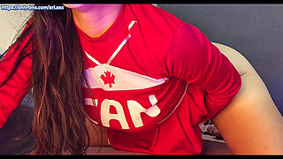 Joi-POV-Hottie Attractive 18 Year Old Red Dress Guides Her Handjob