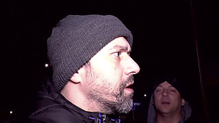 Threesome bang for sexy pierced redhead chick