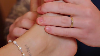 Foot Massage, Foot Worship & Footjob From Blonde Mistress - Cum on Soles