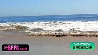 Gorgeous surfer stunners pound with life guard