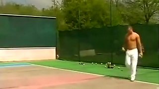 Tennis Milf Takes Sun Next To The Field To Seduce Players