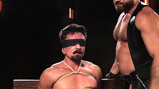 Wyld Ryder bound on his back to a fuck box