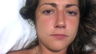 Lovely Amateur teen brunette masturbating outdoor