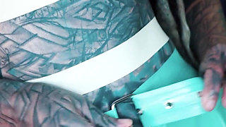 Anal Masturbation and Squirt - Tattoo Girl in Latex - Gapes and Prolapse, ATM