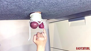 Mistress Tied Balls and Dick and Plays with Them Easycbtgirl
