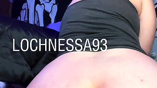 Brunette enjoys the toy on gaping pussy while masturbating