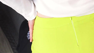 Amateur Milf Try On Haul Work Outfits In Full Back Panties And Teases Panty Line