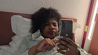 Beautiful Ebony Teen in a Hotel Room