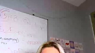 blonde teen pregnant girl has her pussy masturbated