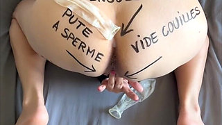Ass Fuck Me Like an Empty Balls I'm a Whore to Cum Writing on Slut Body