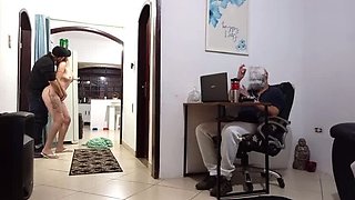 Naughty Wife Cheats On Husband With Delivery Guy - Blowjob & Creampie Fuck