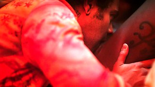 Stunning Bebe and Muriel's Trippy 5 cock orgy GANGBANG