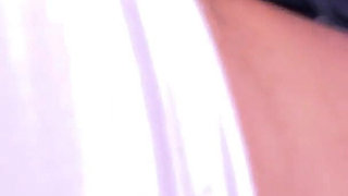 Sexy College Tattoed Babe with Perfect Ass Giving Blowjob