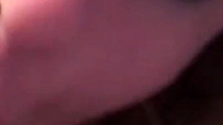 Horny brunette swallows cum