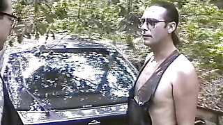 Outdoor punishing lesson in the forest