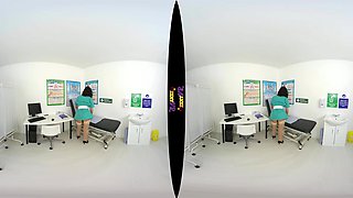 Virtual Nurse; Petite Brunette Nurse Strip Solo Thin Small Tits