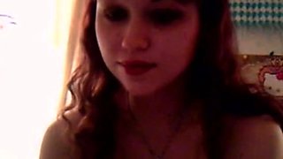 Pregnant Redhead Masturbates on Webcam