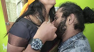 BDSM Both Hand Tied and Blindfolded in Saree by Vaishnavy and Sharun Raj, Mallu Couple Hot BDSM Ass and Boobs Kiss Romance