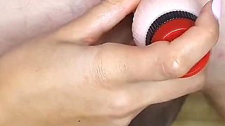 FEMDOM SESSION inserting a BIG DILDO DEEP in slave's fat ASS, pegging, shaking orgasm, huge cumshot