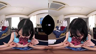 Charming Japanese teen temptress crazy VR scene