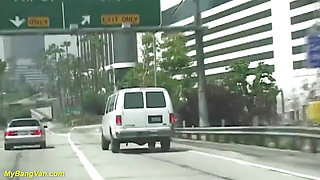 Busty teen picked up for her first bang-van gangbang