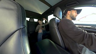 Compact Carnal Connection: Skinny Couple's Intimate Car Coitus