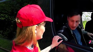 BUMS BUS - German babe Kylie Kay gets drilled in the van